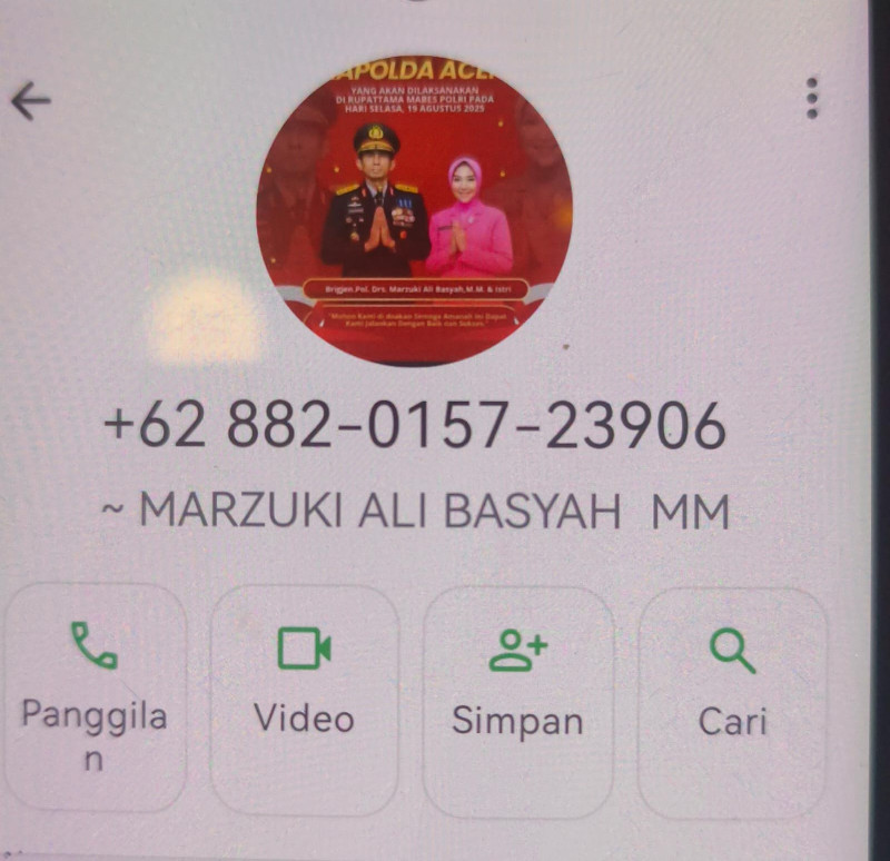 Nama Brigjen Pol Marzuki Ali Basyah Dicatut untuk Modus Penipuan