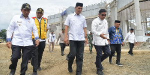 Pembangunan Gedung Utama MTQ Provinsi di Pijay Progresnya Capai 91 Persen