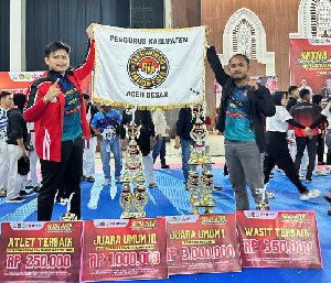 Sabet 114 Medali, Aceh Besar Juara Umum Sekda Aceh Taekwondo Championship 2025