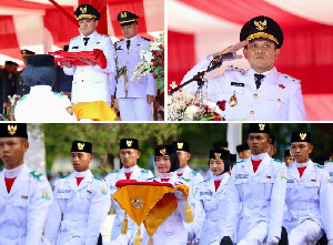 Dipimpin Wakil Gubernur, Upacara Penurunan Bendera di Aceh Berlangsung Khidmat