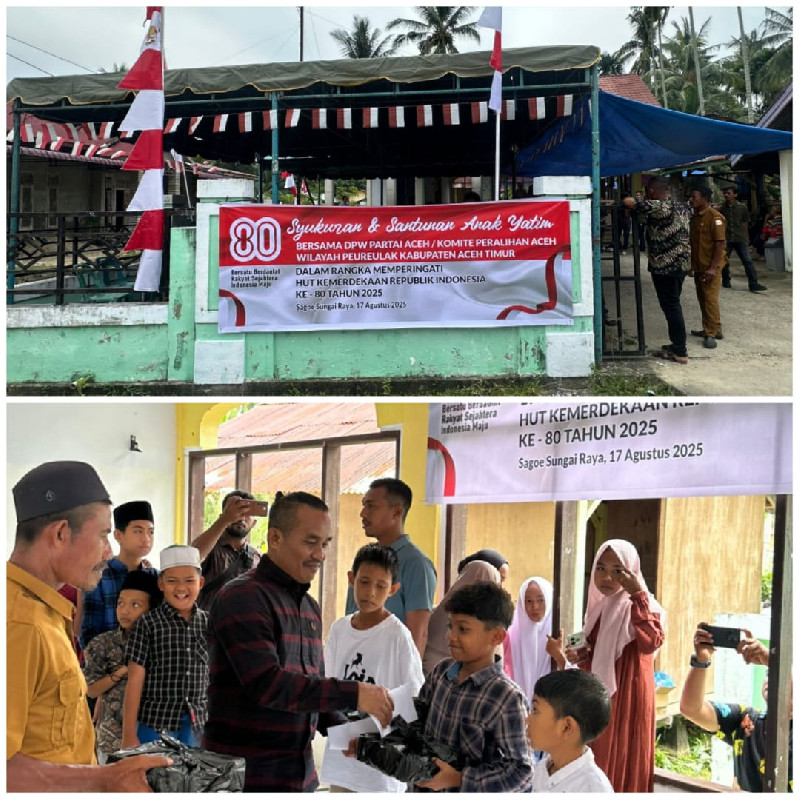 PA dan KPA Aceh Timur Syukuran dan Santunan Anak Yatim Warnai Peringatan HUT ke-80 RI