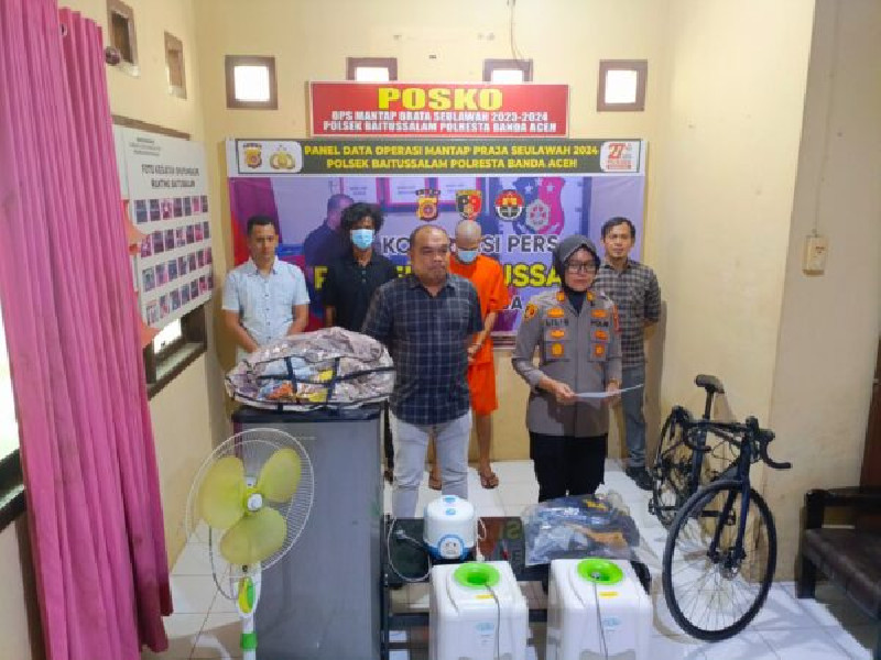 Kurang dari 24 Jam, Dua Tersangka Maling di Baitussalam Diciduk Polisi