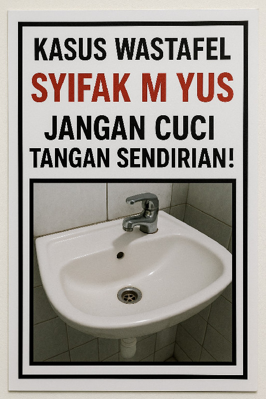 Kasus Wastafel, Syifak M Yus Jangan Cuci Tangan Sendirian!