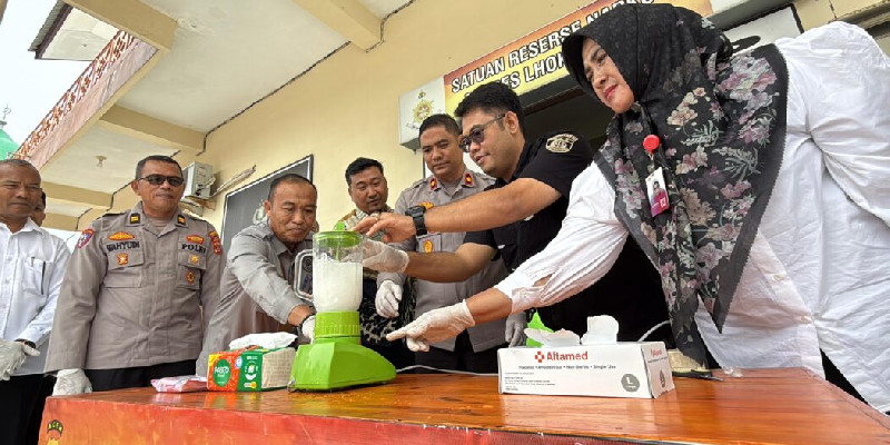 Polres Lhokseumawe Musnahkan 183,89 Gram Sabu