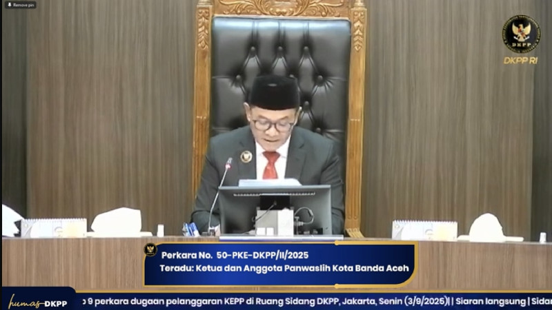 DKPP Jatuhkan Sanksi ke Ketua dan Anggota Panwaslih Banda Aceh atas Pelanggaran Kode Etik