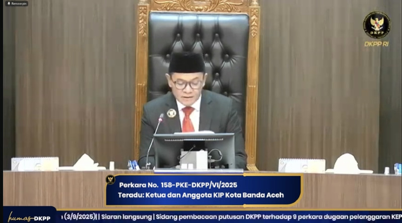 DKPP Berhentikan Yusri Razali dari Jabatan Ketua KIP Banda Aceh
