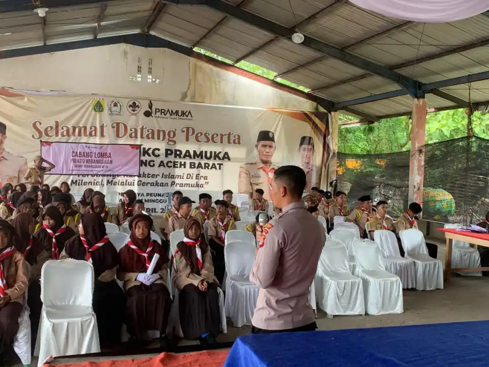 Polres Aceh Barat Bekali Ratusan Pramuka dengan Penyuluhan Bahaya Narkoba