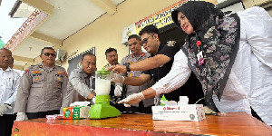 Polres Lhokseumawe Musnahkan 183,89 Gram Sabu