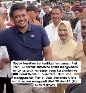 Viral! Gubernur Bobby Hentikan Truk Plat Aceh, Netizen Heboh