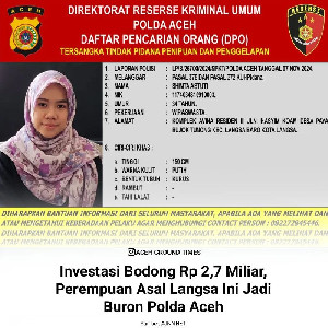 Polda Aceh Tetapkan Perempuan Muda Langsa Sebagai DPO Investasi Bodong