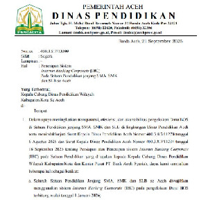 Disdik Aceh Wajibkan Sekolah Gunakan Internet Banking Corporate untuk Dana BOS 2026