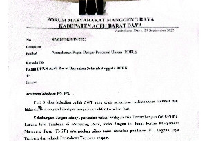 Warga Manggeng Raya Tolak PT Laguna Jaya, Ajukan RDPU ke DPRK Abdya