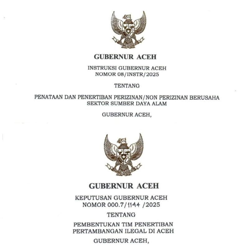 Aceh Bentuk Tim Khusus Penertiban Tambang Ilegal, Dipimpin Langsung Mualem