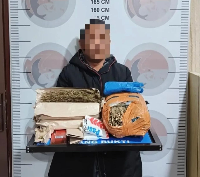 Polisi Gerebek Rumah Warga di Pintu Rime Gayo, Temukan 3 Kg Ganja