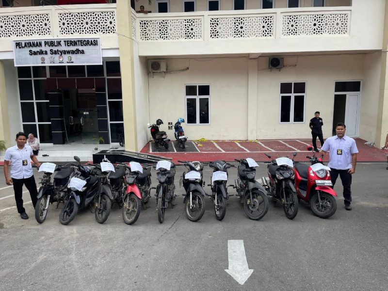 Polres Aceh Selatan Ungkap Kasus Curanmor, 10 Unit Sepeda Motor Diamankan