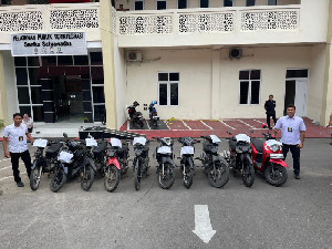 Polres Aceh Selatan Ungkap Kasus Curanmor, 10 Unit Sepeda Motor Diamankan