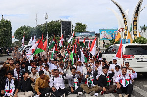 Ratusan Mahasiswa KAMMI Aceh Turun ke Jalan, Serukan Dukungan untuk Palestina