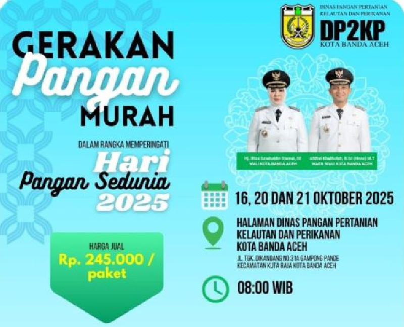 DP2KP Banda Aceh Gelar Pangan Murah, Warga Cukup Bawa KTP dan Rp245 Ribu