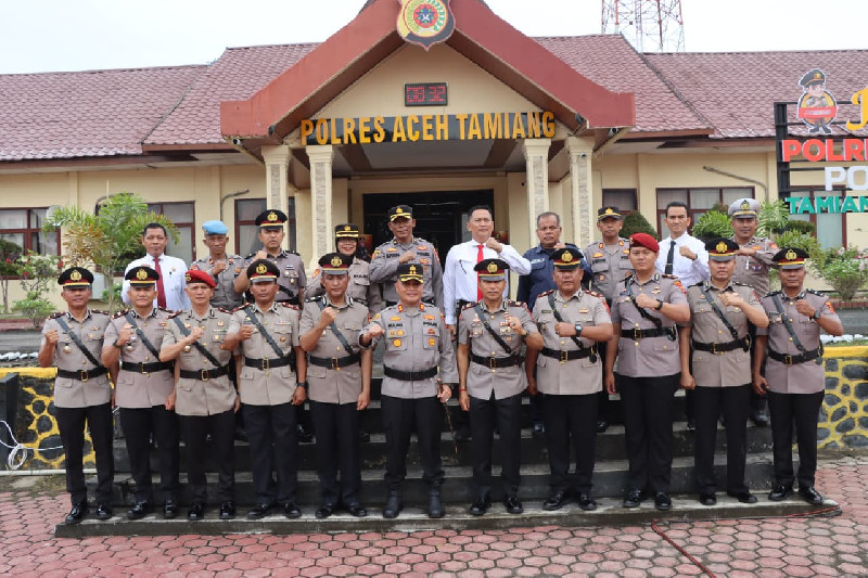 Kapolres Aceh Tamiang Pimpin Sertijab Empat Pejabat Utama dan Dua Kapolsek