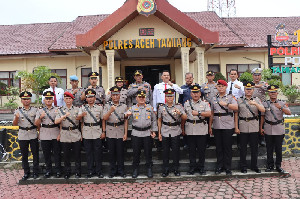 Kapolres Aceh Tamiang Pimpin Sertijab Empat Pejabat Utama dan Dua Kapolsek