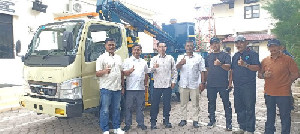 Perkuat Pelayanan Infrastruktur Permukiman, Dinas Perkim Aceh Barat Terima Mobil Crane Skylift