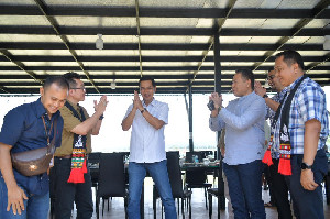 Sekda Nasir Sambut Pimpinan LAN RI di Bandara SIM