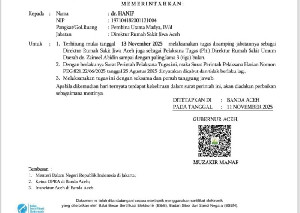 Direktur RSJ Aceh dr Hanif Ditunjuk jadi Plt Direktur RSUD Zainoel Abidin