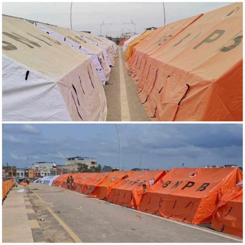 Seminggu Mengungsi di Jembatan, Warga Aceh Tamiang Akhirnya Tempati Tenda BNPB