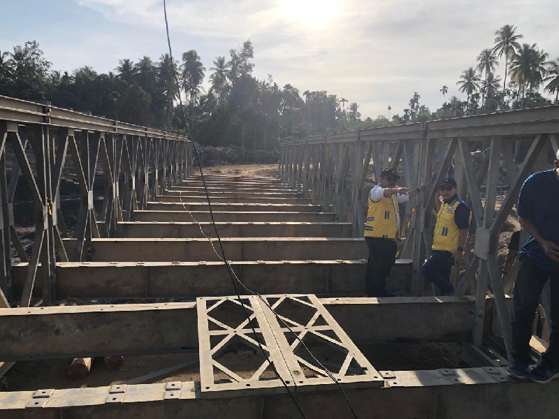 Jembatan Bailey Awe Geutah Dikebut, PUPR Aceh Tambah Kiriman Material