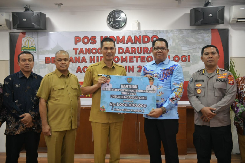 Kalimantan Tengah Salurkan Donasi Rp 2,9 Miliar untuk Bencana Banjir dan Longsor Aceh