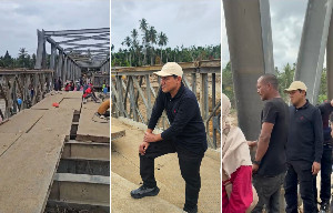 Wagub Aceh Tinjau Progres Jembatan Darurat Awe Geutah Penghubung Banda Aceh-Medan