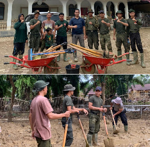 Menwa UIN Ar-Raniry Bersihkan Rumah Ibadah dan Sekolah di Aceh Tamiang