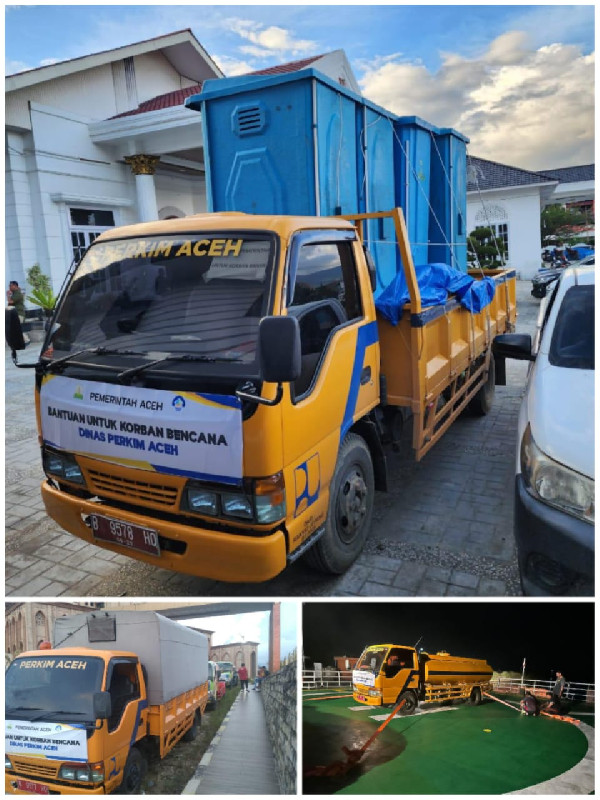 Perintah Gubernur, Dinas PERKIM Aceh Salurkan Air Bersih dan Sanitasi ke Wilayah Bencana