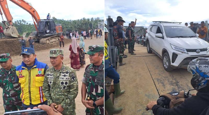 Pangdam IM Nyatakan Jembatan Teupin Mane Bireuen Sudah Bisa Dilalui