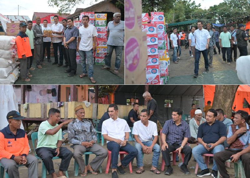 Sekda Aceh Tinjau dan Salurkan Bantuan Logistik di Posko Pengungsian di Aceh Utara