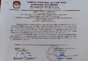 Pilchiksung Gampong Jeulingke, Kotak Suara Calon Nomor 3 Disiram Cairan Kimia Berbahaya