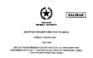 Prabowo Teken Keppres Satgas Percepatan Rehab-Rekon Aceh, Sumut, dan Sumbar