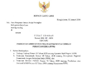 Temukan PPPK Tak Aktif, Bupati Gayo Lues Berlakukan Absensi Khusus
