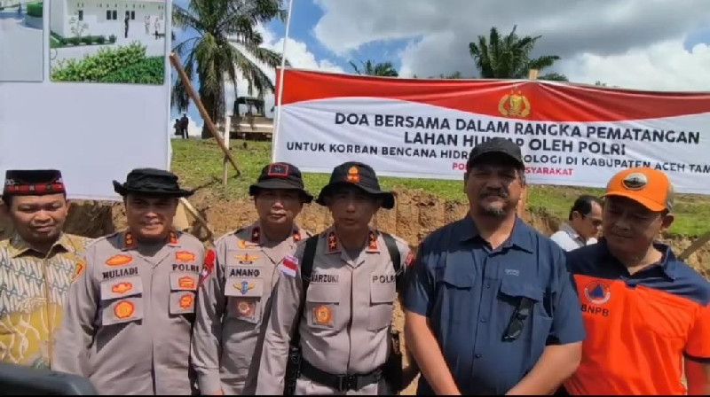 Kapolda Aceh Resmikan Pematangan Lahan Huntap Polri untuk Korban Bencana di Tamiang