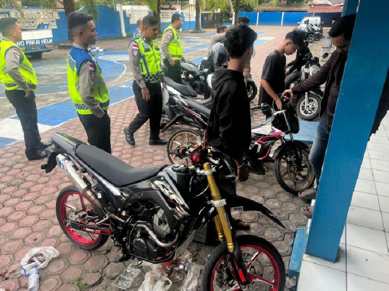 Dua Hari Razia, Satlantas Polres Nagan Raya Amankan 10 Motor Berknalpot Brong