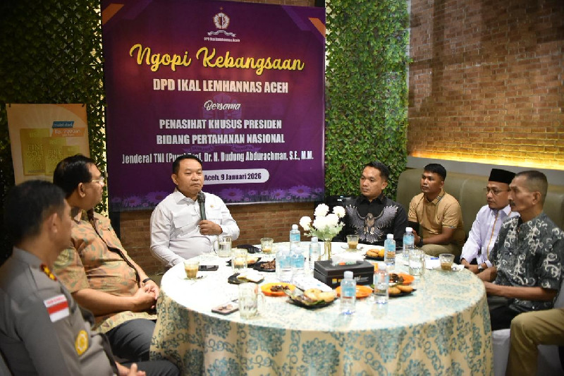 Penasihat Khusus Presiden &lsquo;Ngopi Kebangsaan&rsquo; Bareng Alumni Lemhannas, Apresiasi Nasionalisme Orang Aceh