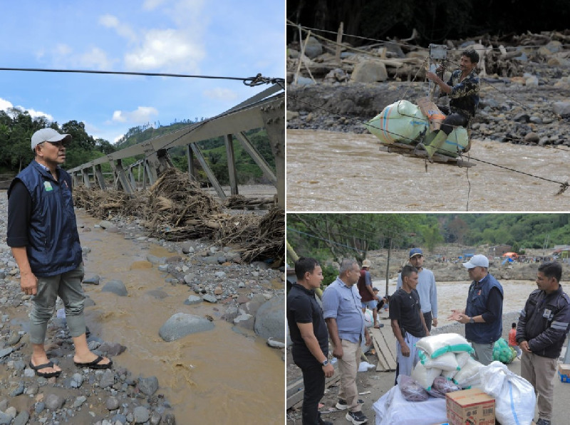 Kadishub Aceh Tinjau Jembatan Putus di Berawang Gajah, Akses Warga Jadi Prioritas
