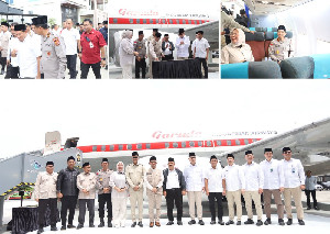 Kapolda Apresiasi Penyerahan Mock-Up Pesawat Garuda Indonesia kepada Asrama Haji Aceh