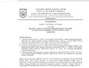 Kesempatan Emas ASN! Seleksi Terbuka JPT Pratama Banda Aceh 2026  hingga 20 Februari
