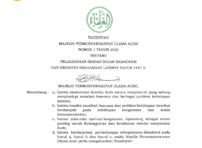 Taushiyah MPU Aceh Minta SPPG MBG Tutup Siang Hari Selama Ramadan
