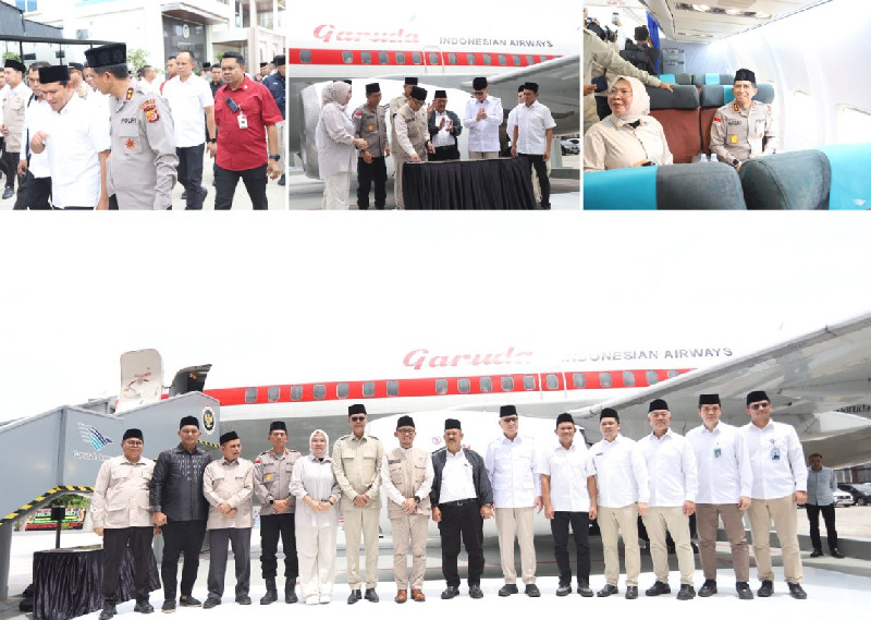 Kapolda Apresiasi Penyerahan Mock-Up Pesawat Garuda Indonesia kepada Asrama Haji Aceh