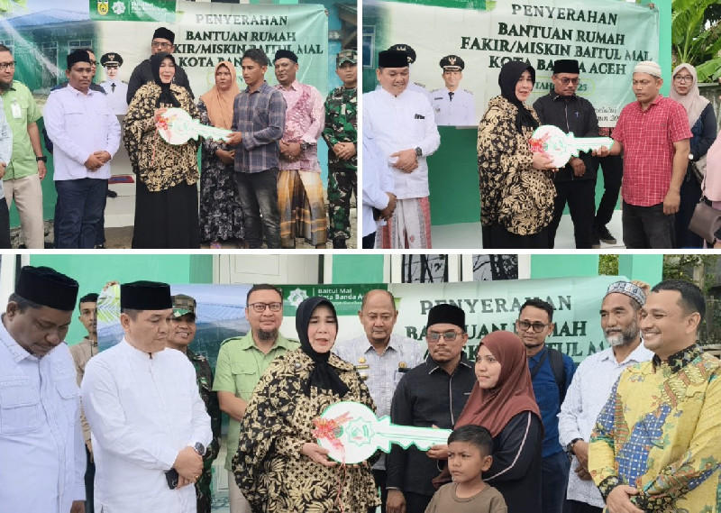 Tiga Mustahik di Banda Aceh Terima Rumah Layak Huni dari Baitul Mal