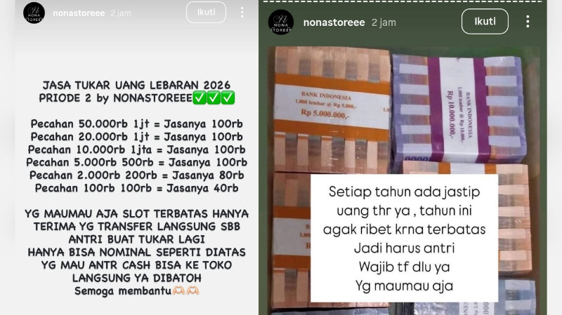 Praktik Jasa Titip Tukar Uang Baru di Aceh Beredar di Medsos
