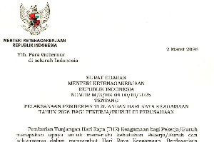 Terbitkan Edaran THR 2026, Menaker: Harus Dibayar Penuh, Tak Boleh Dicicil