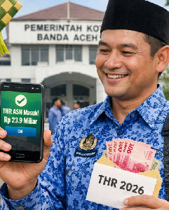 THR ASN Banda Aceh Mulai Dicairkan, Pemko Siapkan Rp 23,9 Miliar, Ini Rinciannya